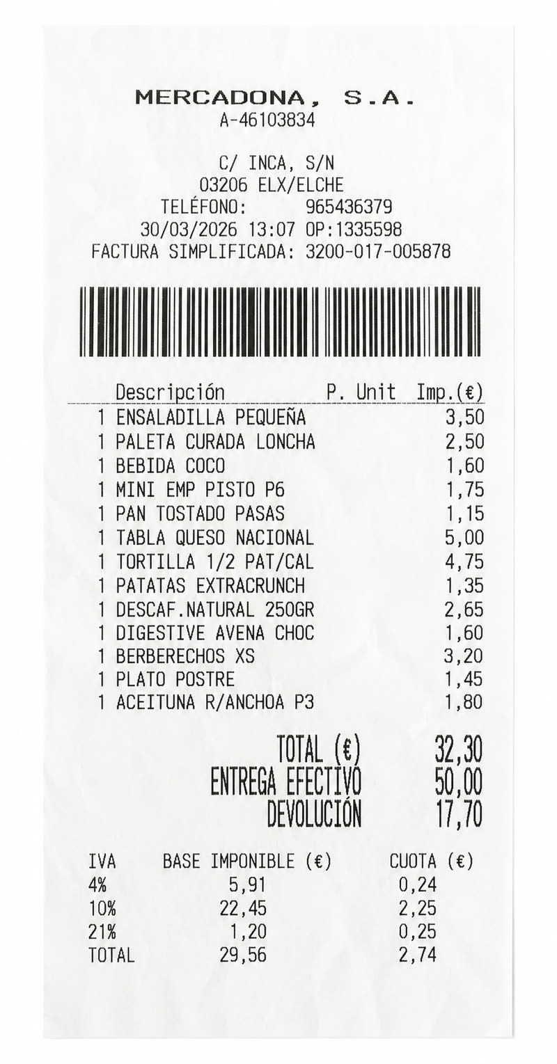 Ticket de Mercadona